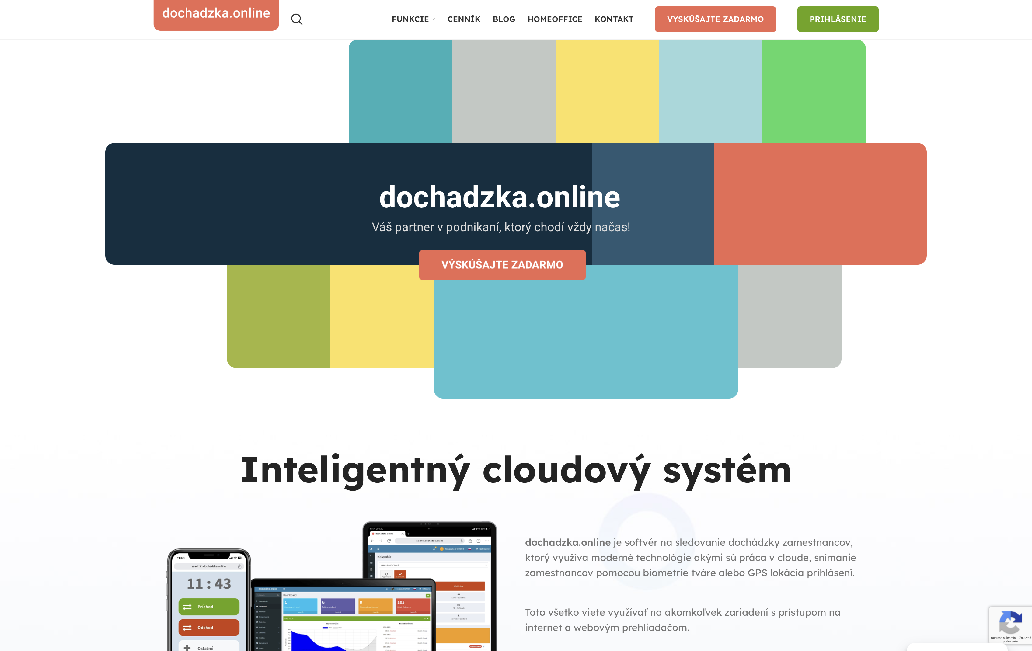 Marketingový web — Dochadzka.online
